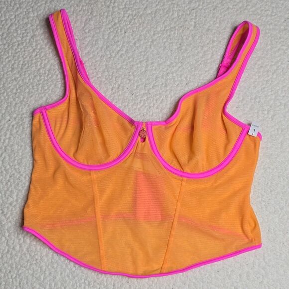 1322 NWT Victoria's Secret PINK Wink Charmed Fruit Corset Top Large - Picture 3 of 8